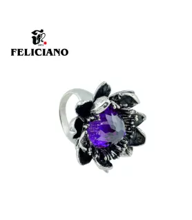 ANILLO DE PLATA  FLOR DOBLE HOJA