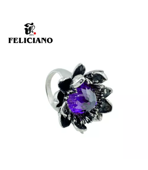 ANILLO DE PLATA  FLOR DOBLE HOJA