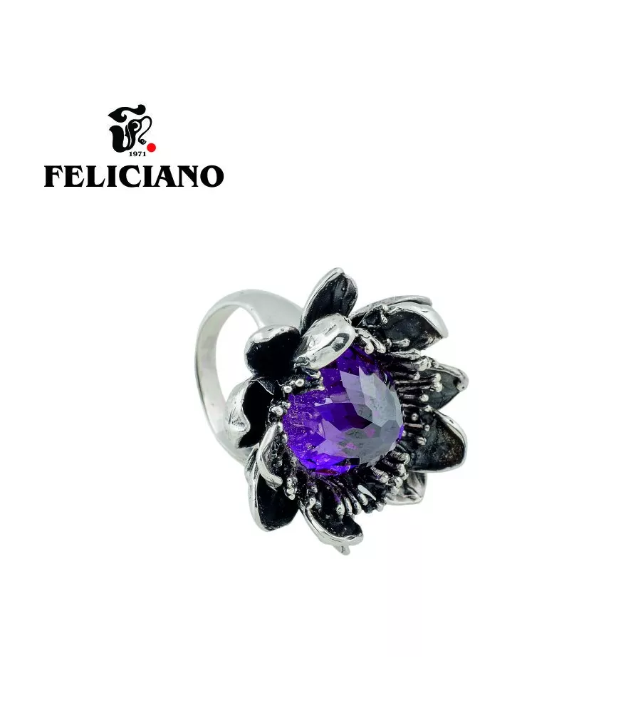 ANILLO DE PLATA  FLOR DOBLE HOJA
