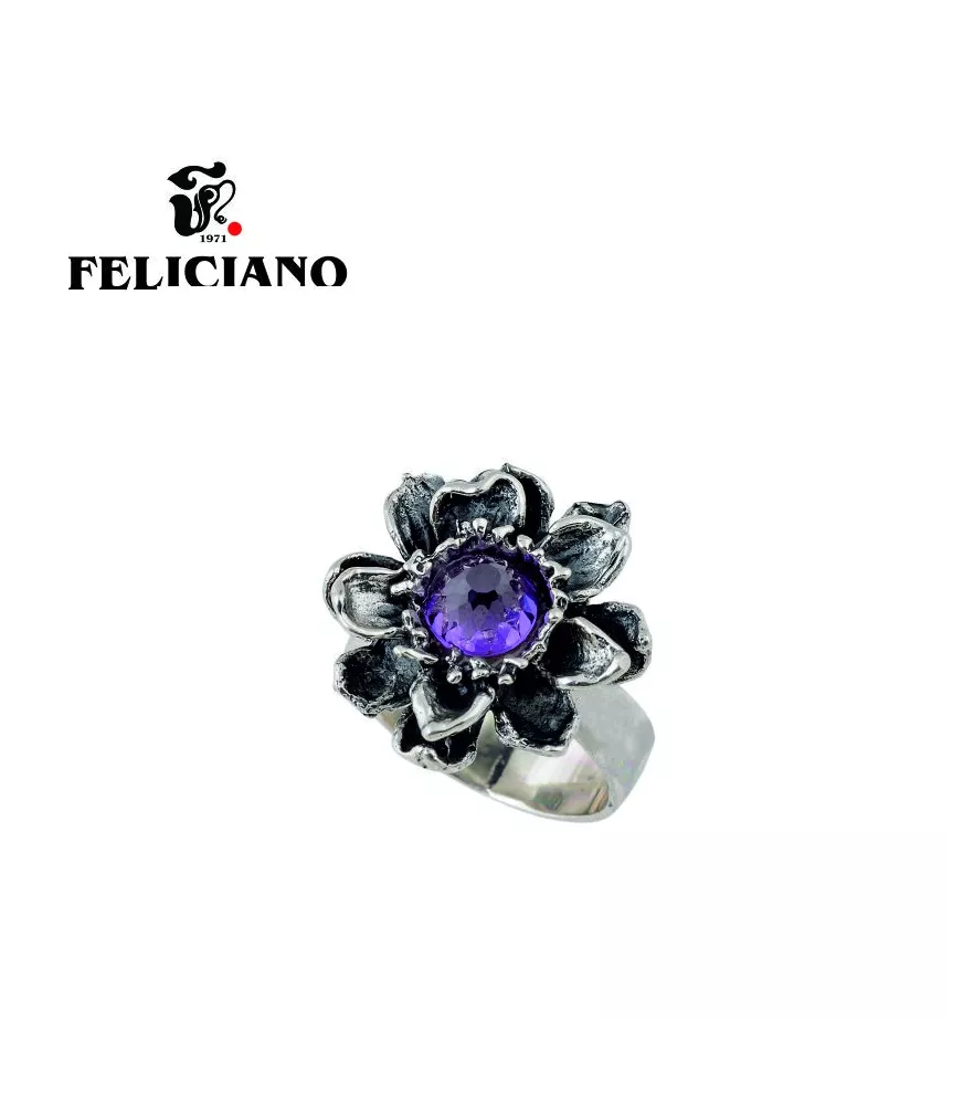ANILLO DE PLATA FLOR DOBLE HOJA PEQUEÑO