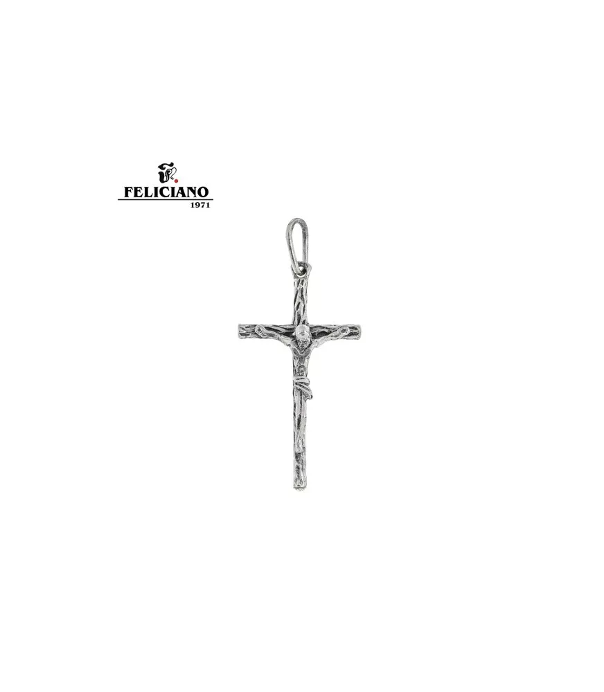 CRUZ DE PLATA CON CRISTO