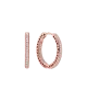 Pendientes de aro con un recubrimiento en oro rosa de 14k Corazones de Pandora grandes