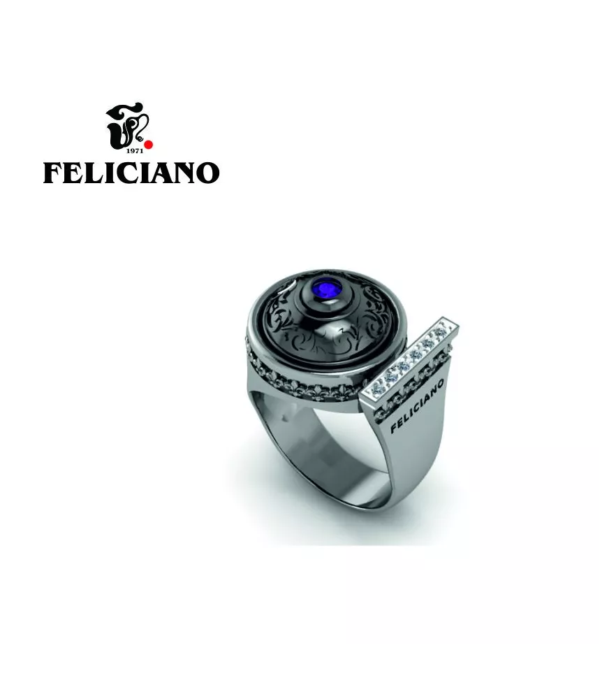 ANILLO DE PLATA, PIEDRA DE COLOR Y CIRCONITAS