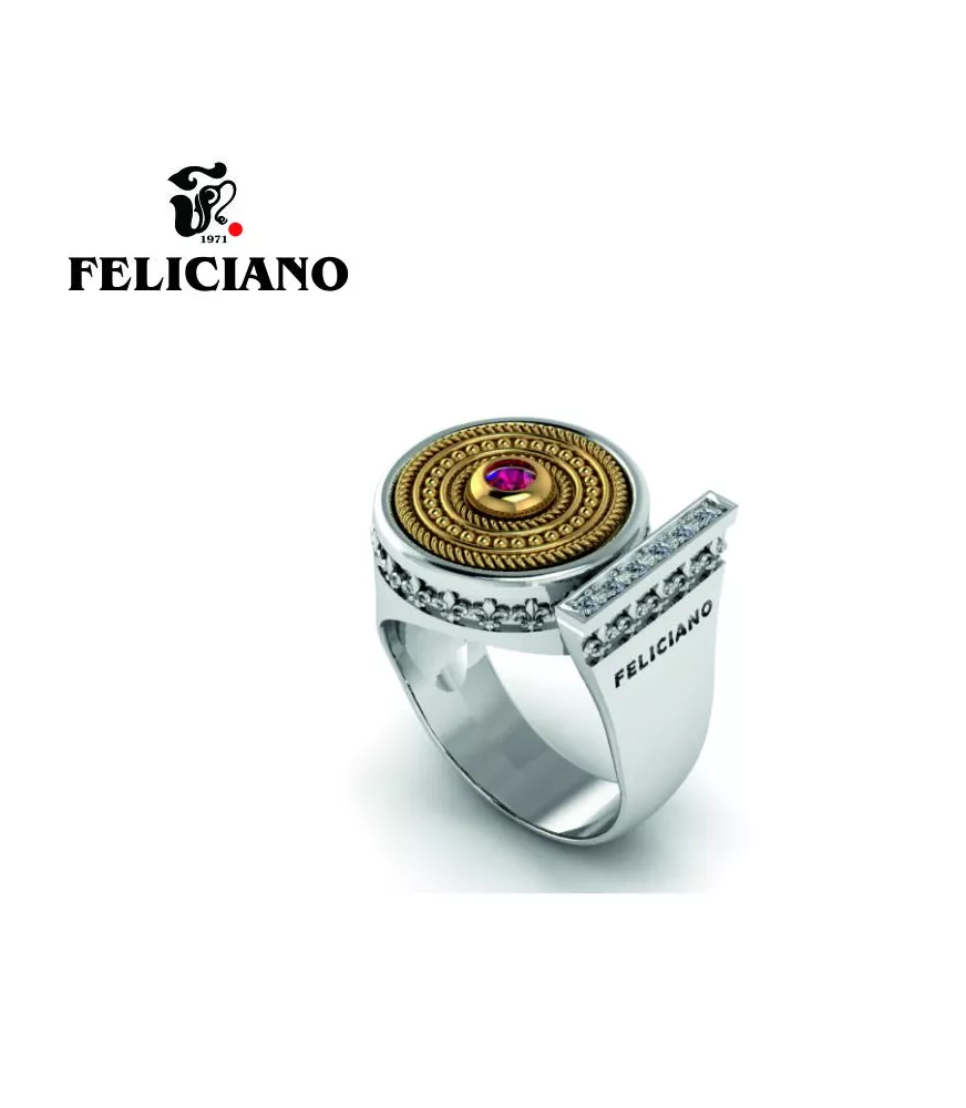 ANILLO DE PLATA , BRONCE CON PIEDRA Y CIRCONITAS