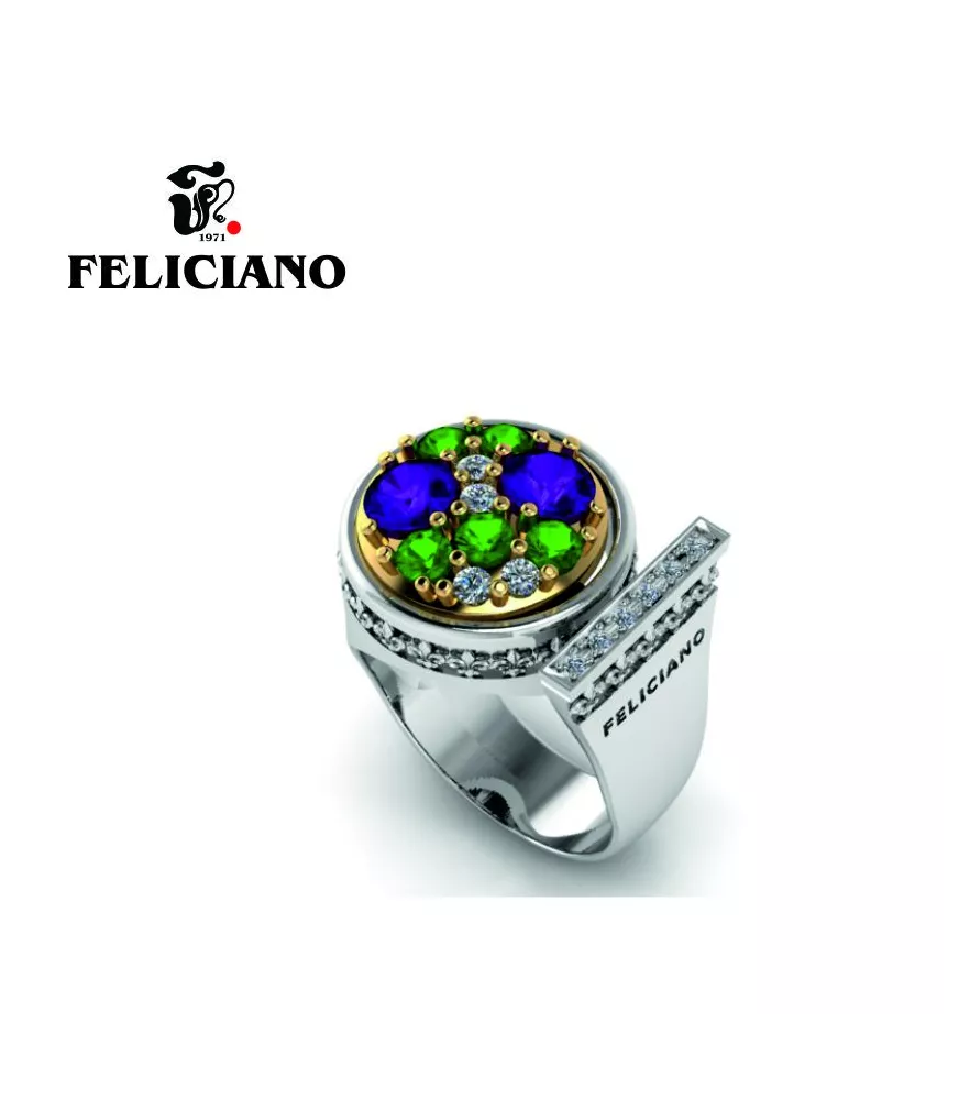 ANILLO DE PLATA,BRONCE, CIRCONITA Y CUARZOS