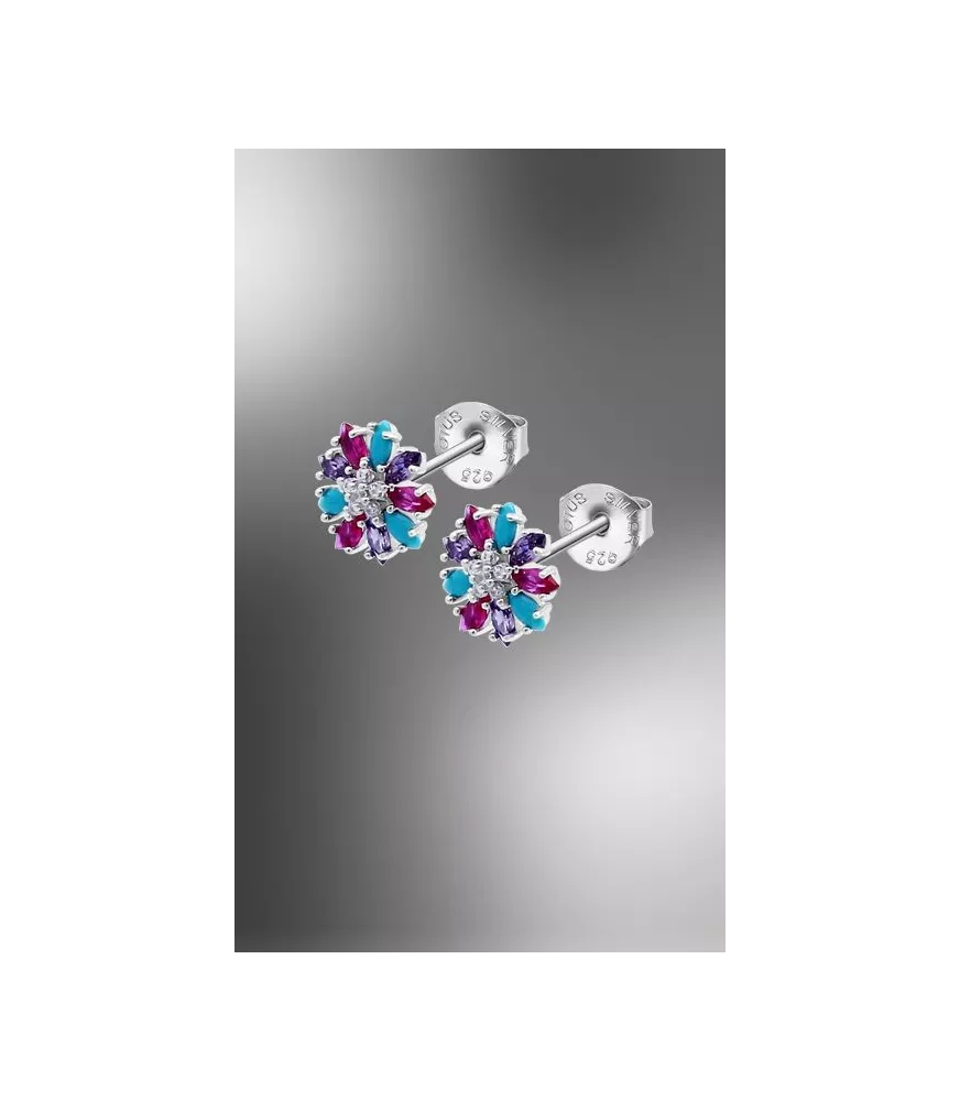 Pendientes Lotus Silver Flor, Colors LP3560-4/2
