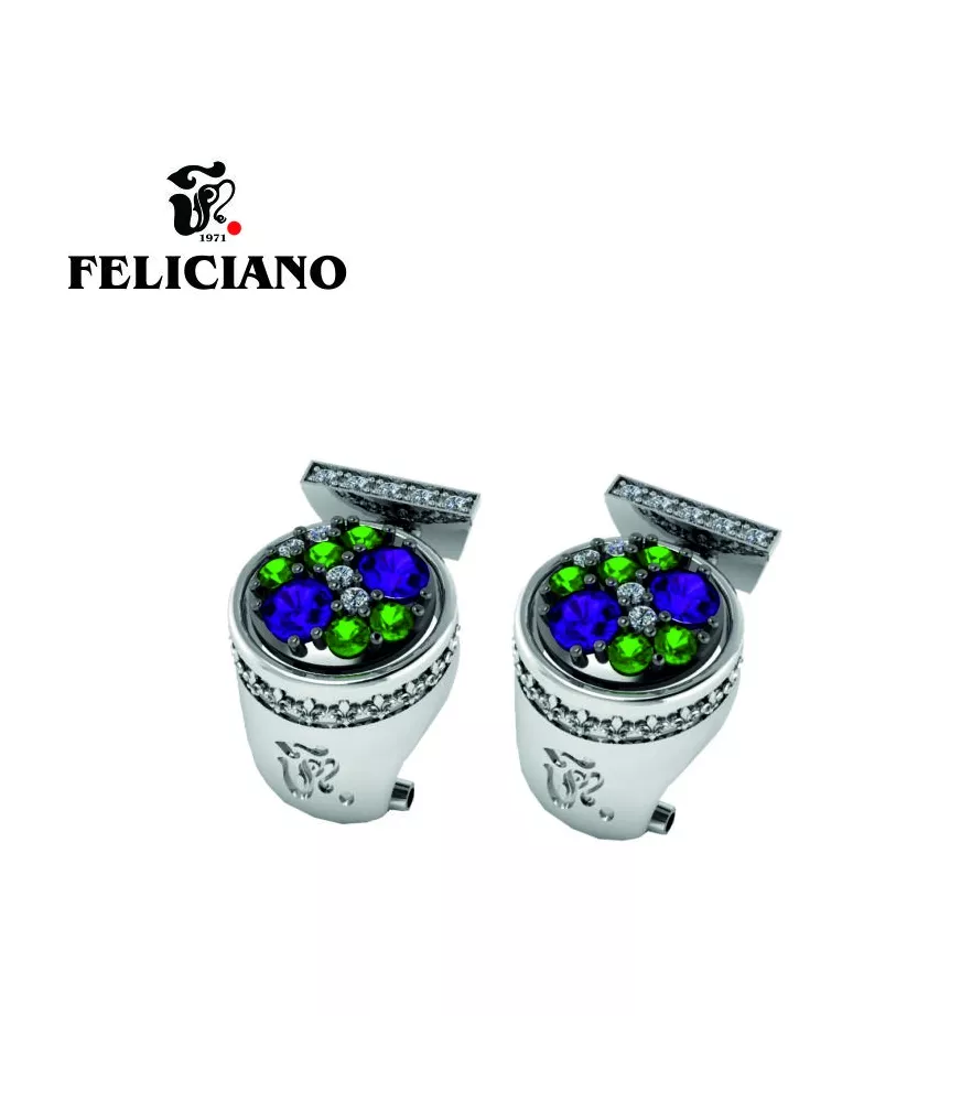 PENDIENTE EN PLATA CON CUARZO HIDROTERMAL Y CIRCONITA