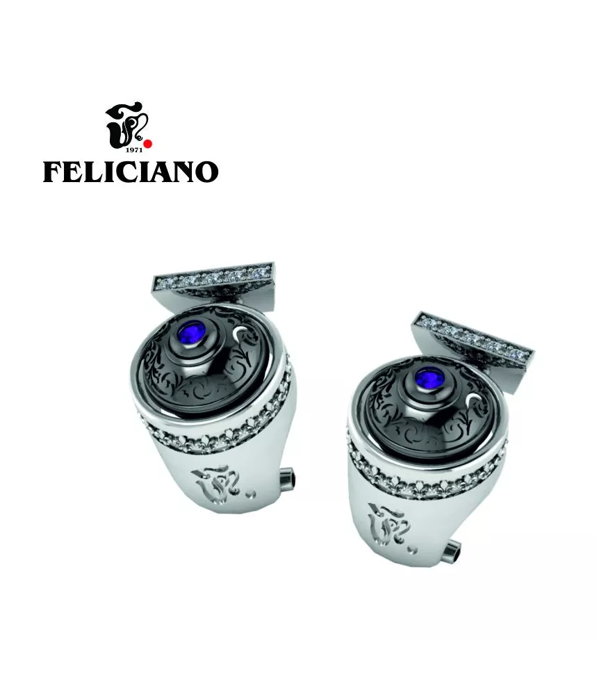 PENDIENTES EN PLATA Y CIRCONITAS CON PIEDRA CENTRAL DE CUARZO HIDROTERMAL MORADO