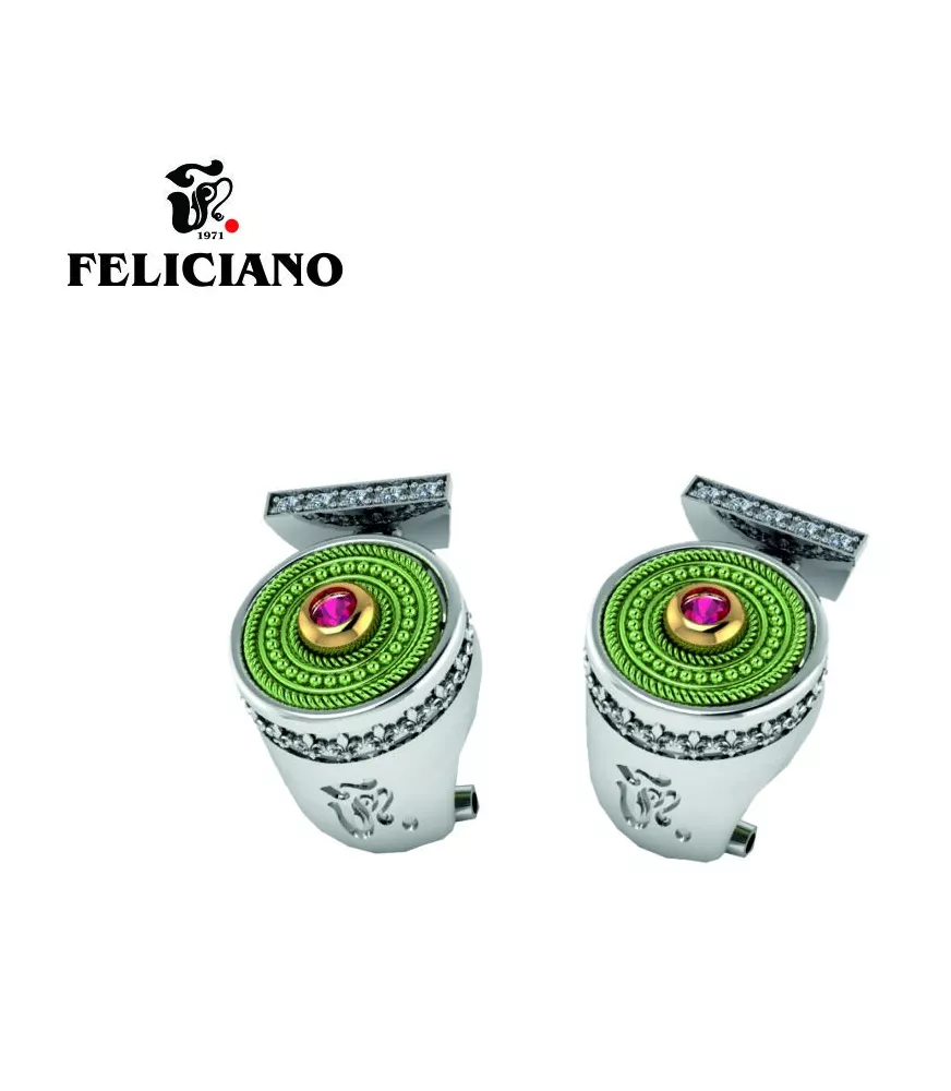 PENDIENTES EN PLATA, BRONCE, BRONCE OXIDADO EN VERDE, CUARZO HIDROTERMAL ROJO Y CIRCONITA