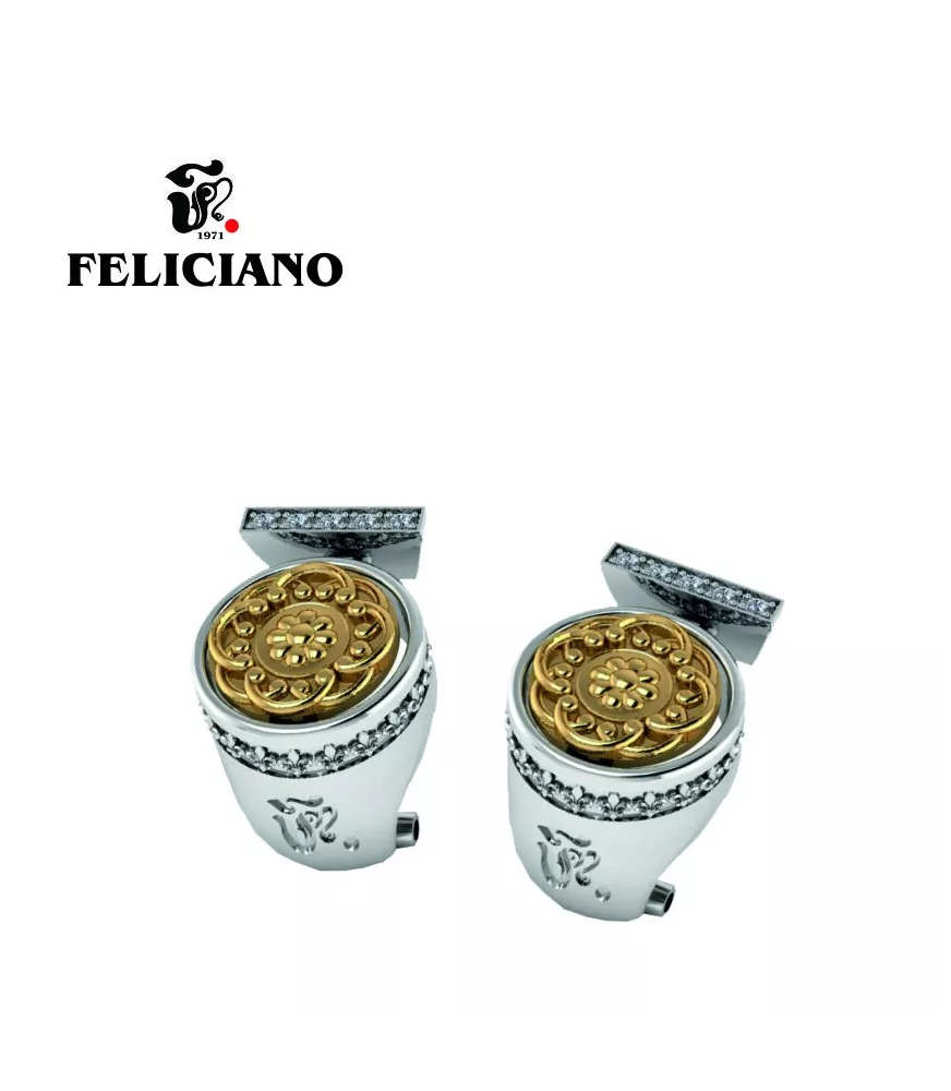 PENDIENTES EN PLATA, BRONCE  LABRADO Y CIRCONITAS