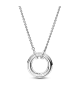 Collar Pandora Signature en plata de ley y con un recubrimiento en oro rosa de 14k Logo & Pavé en Dos Tonos