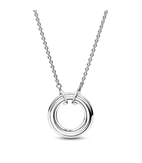 Collar Pandora Signature en plata de ley y con un recubrimiento en oro rosa de 14k Logo & Pavé en Dos Tonos