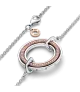 Collar Pandora Signature en plata de ley y con un recubrimiento en oro rosa de 14k Logo & Pavé en Dos Tonos