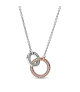 Collar Pandora Signature en plata de ley y con un recubrimiento en oro rosa de 14k Círculos Entrelazados en Dos Tonos