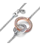Collar Pandora Signature en plata de ley y con un recubrimiento en oro rosa de 14k Círculos Entrelazados en Dos Tonos