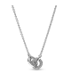 Collar Pandora Signature en plata de ley y con un recubrimiento en oro rosa de 14k Círculos Entrelazados en Dos Tonos