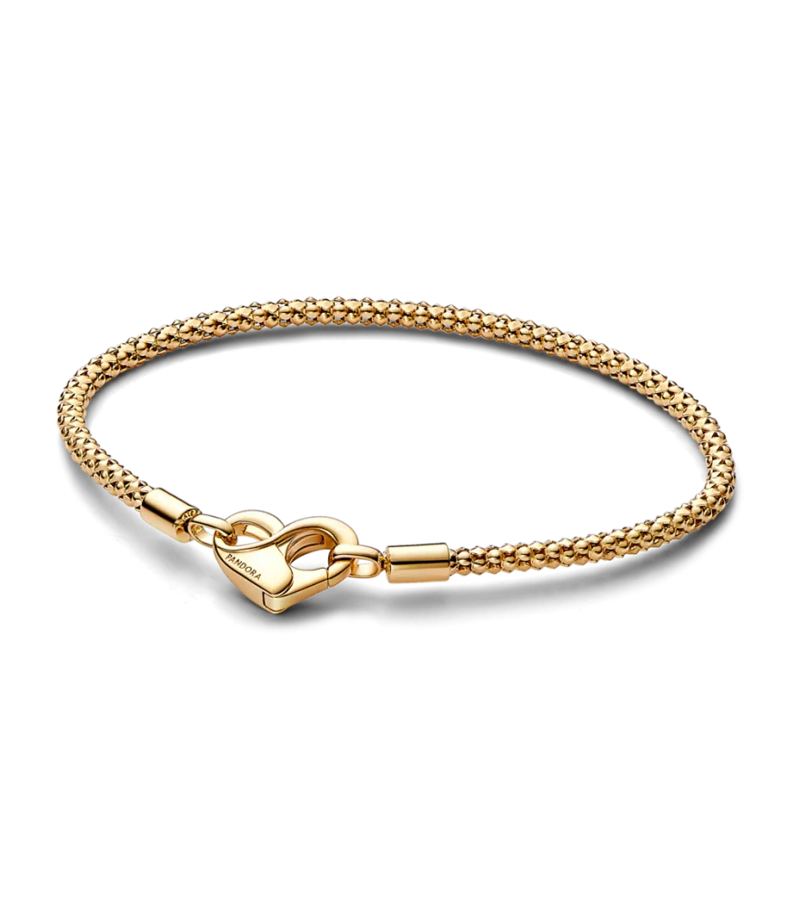 Pulsera Pandora Moments con un recubrimiento en oro de 14k Cadena con Tachuelas