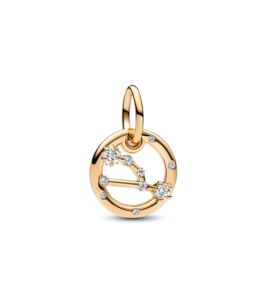  Charm Colgante con un recubrimiento en oro de 14k Zodiaco Tauro