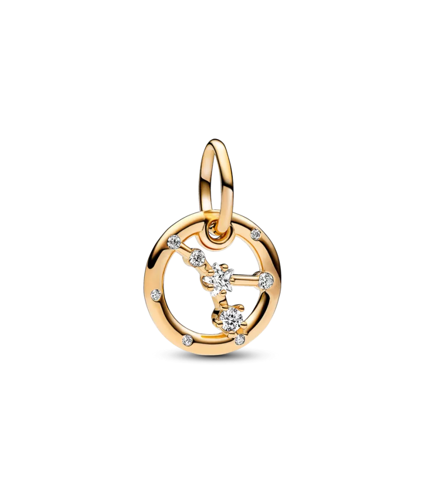 Charm Colgante con un recubrimiento en oro de 14k Zodiaco Cáncer