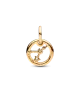 Charm Colgante con un recubrimiento en oro de 14k Zodiaco Cáncer