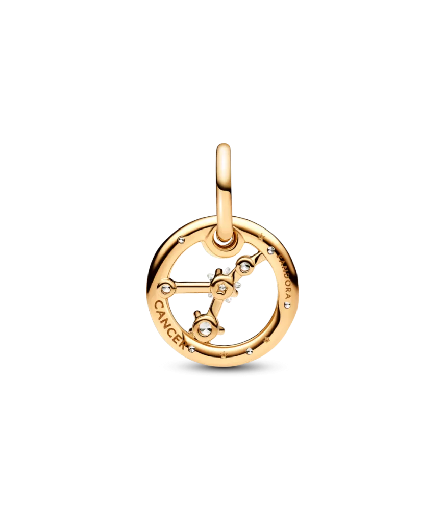 Charm Colgante con un recubrimiento en oro de 14k Zodiaco Cáncer