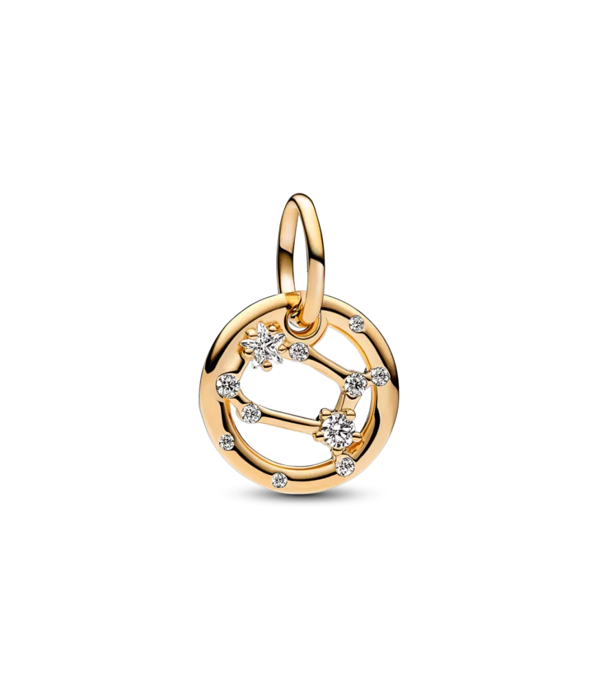 Charm Colgante con un recubrimiento en oro de 14k Zodiaco Géminis