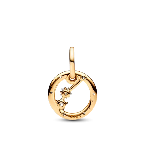 Charm Colgante con un recubrimiento en oro de 14k Zodiaco Aries