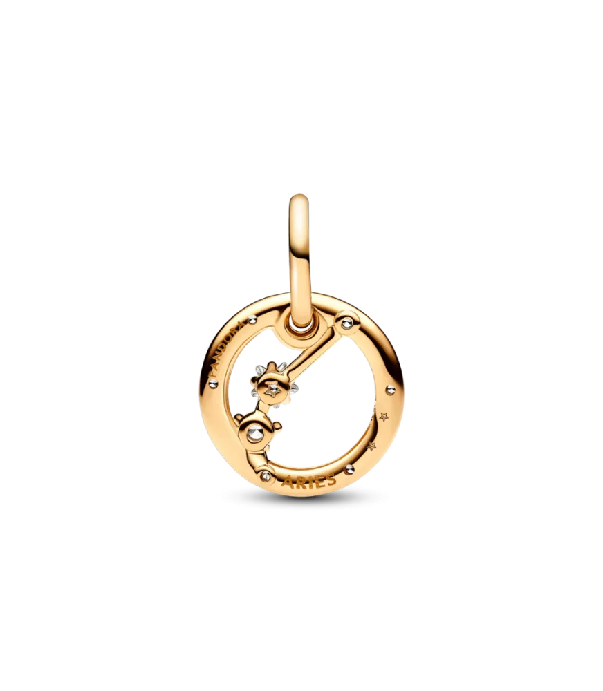 Charm Colgante con un recubrimiento en oro de 14k Zodiaco Aries