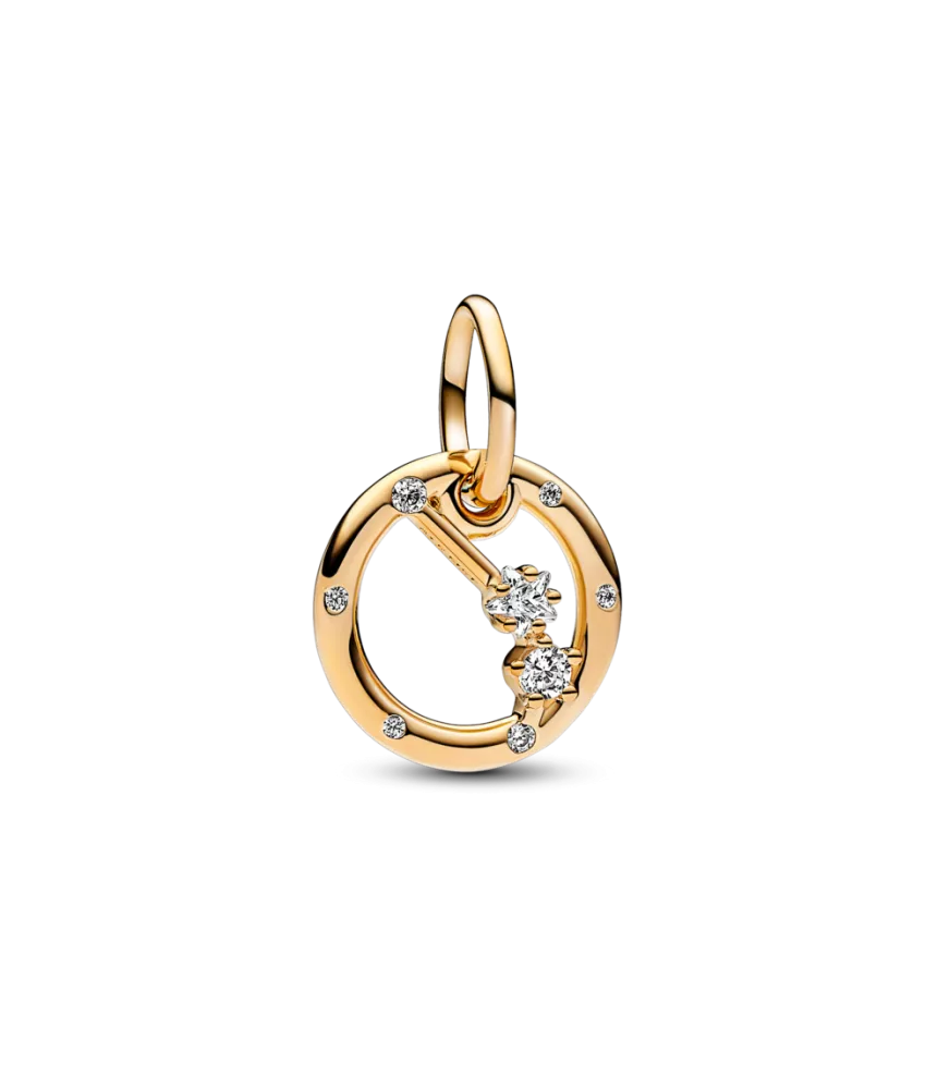 Charm Colgante con un recubrimiento en oro de 14k Zodiaco Aries