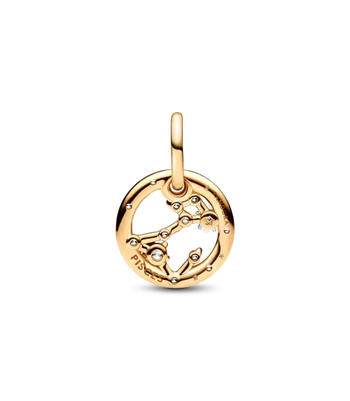 Charm Colgante con un recubrimiento en oro de 14k Zodiaco Piscis