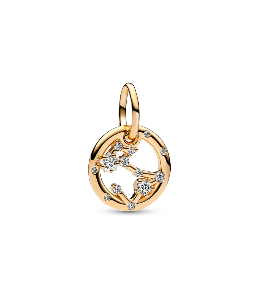Charm Colgante con un recubrimiento en oro de 14k Zodiaco Piscis