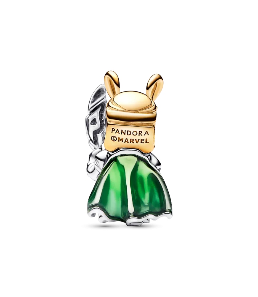 Charm en plata de ley y con un recubrimiento en oro de 14k Loki de Marvel