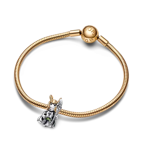 Charm en plata de ley y con un recubrimiento en oro de 14k Loki de Marvel