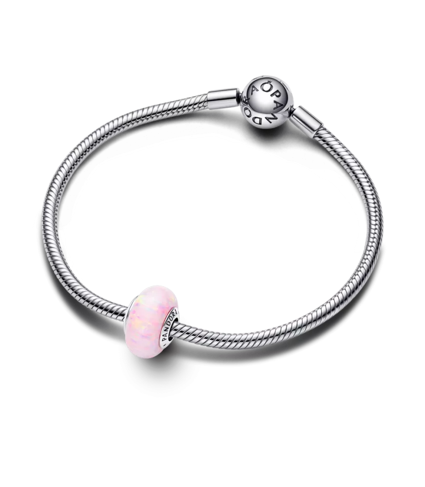 Charm en plata de ley Rosa Opalescente