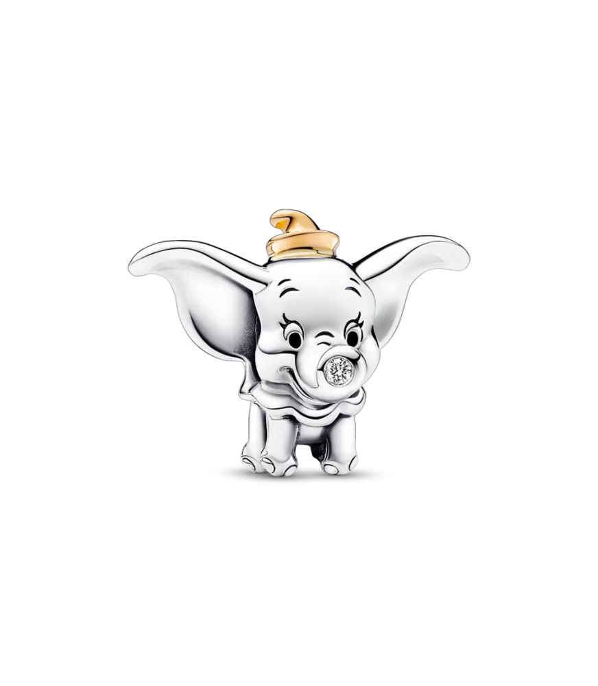 Charm en plata de ley Dumbo 100 Aniversario de Disney con Diamante sintético 0.009 ct TW GHI SI1 
