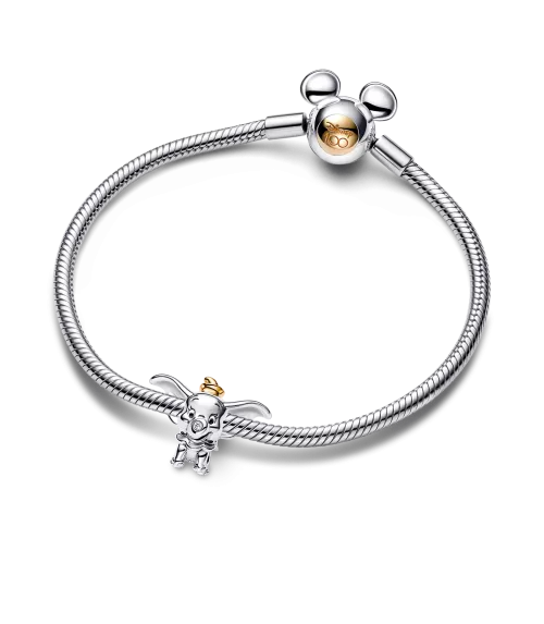 Charm en plata de ley Dumbo 100 Aniversario de Disney con Diamante sintético 0.009 ct TW GHI SI1 