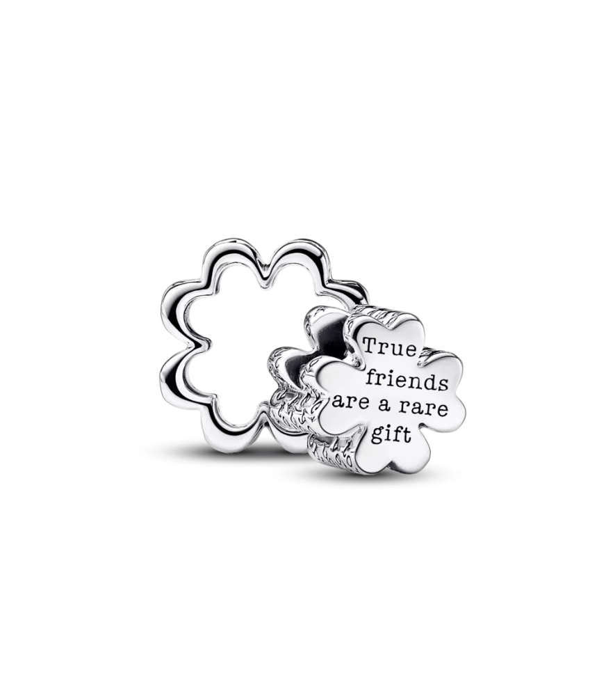 Charm Divisible en plata de ley Trébol de Cuatro Hojas