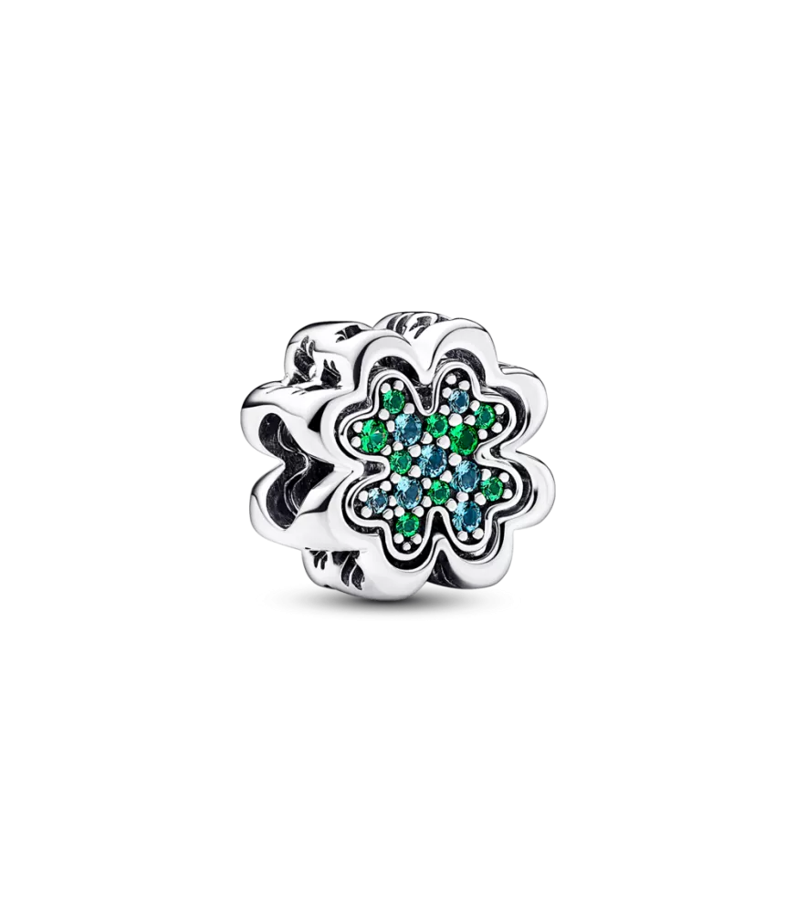 Charm Divisible en plata de ley Trébol de Cuatro Hojas