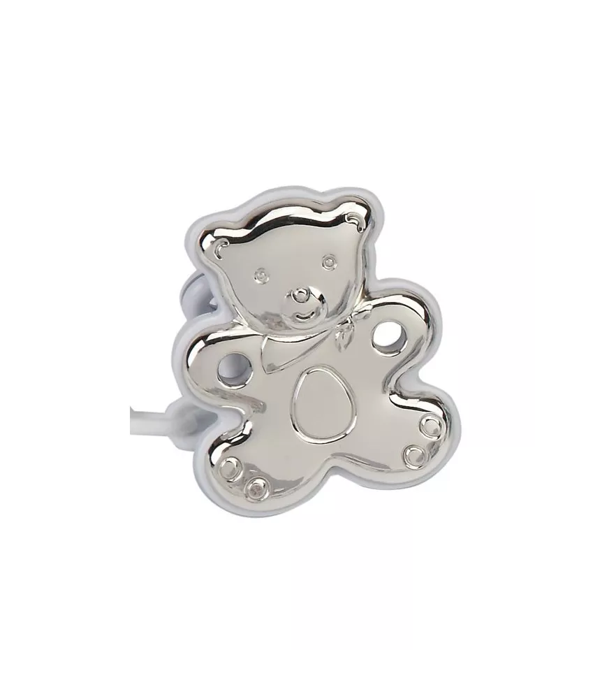 PINZA PARA CHUPETE DE PLATA OSITO RELIEVE 900123