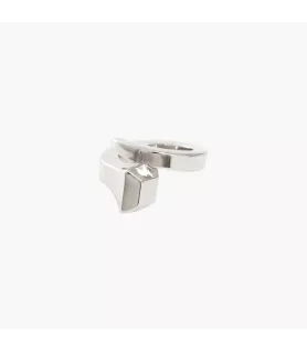 ANILLO CXC CLAVO DIAMANTE BAÑADO EN PLATA R0066MET
