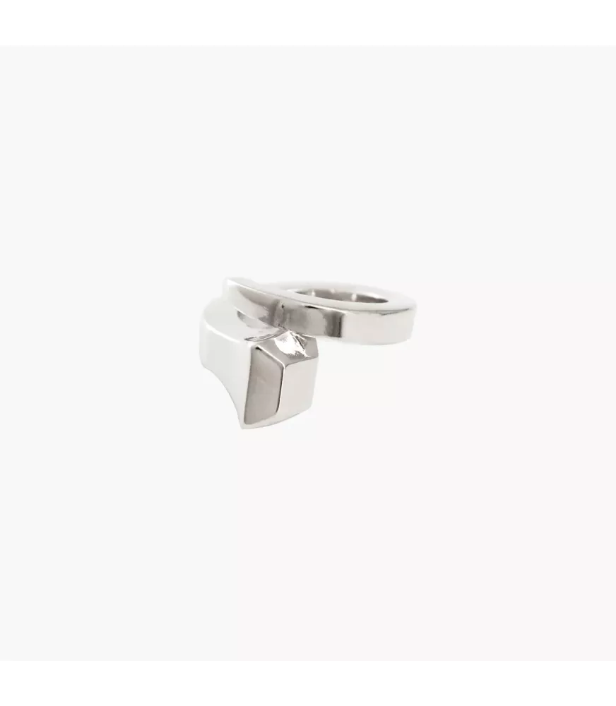 Anillo CXC Clavo Diamante, en latón bañado en plata