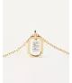 Collar P D Paola, letra E mini, con baño de oro de 18k.