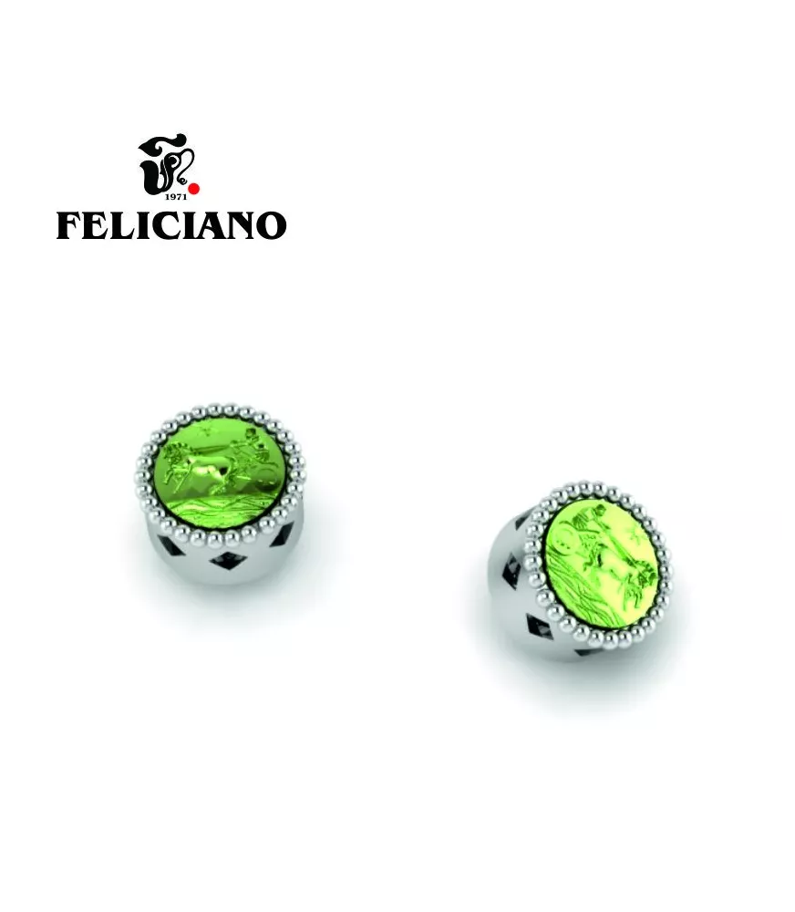 PENDIENTE PEQUEÑO EN PLATA Y BRONCE OXIDADO CUADRIGA