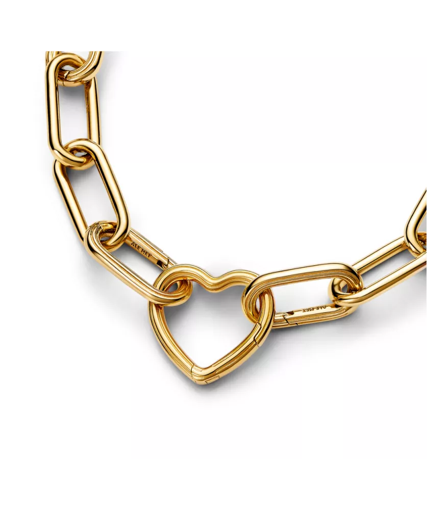 Link Conector Corazón Pandora ME con un recubrimiento electrolítico en oro de 14k