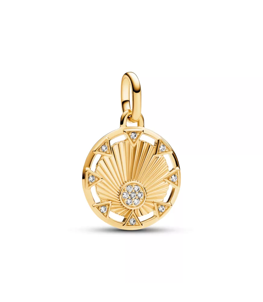 Charm Medallón Pandora ME con un recubrimiento en oro de 14k Poder Luz del Sol