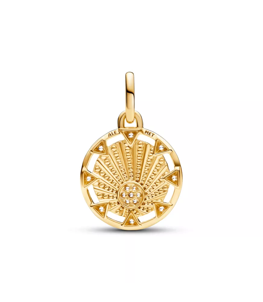 Charm Medallón Pandora ME con un recubrimiento en oro de 14k Poder Luz del Sol