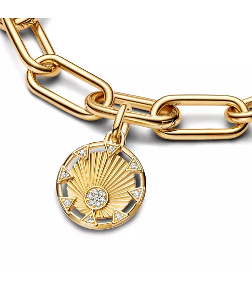 Charm Medallón Pandora ME con un recubrimiento en oro de 14k Poder Luz del Sol