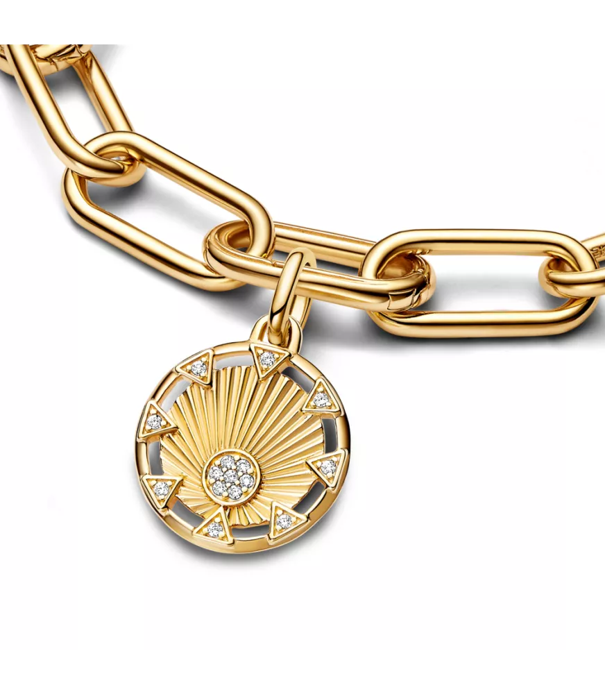 Charm Medallón Pandora ME con un recubrimiento en oro de 14k Poder Luz del Sol