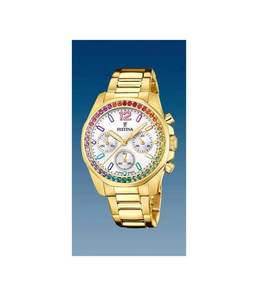 Reloj Festina mujer, cuarzo ,analógico, 3 agujas y cronógrafo.