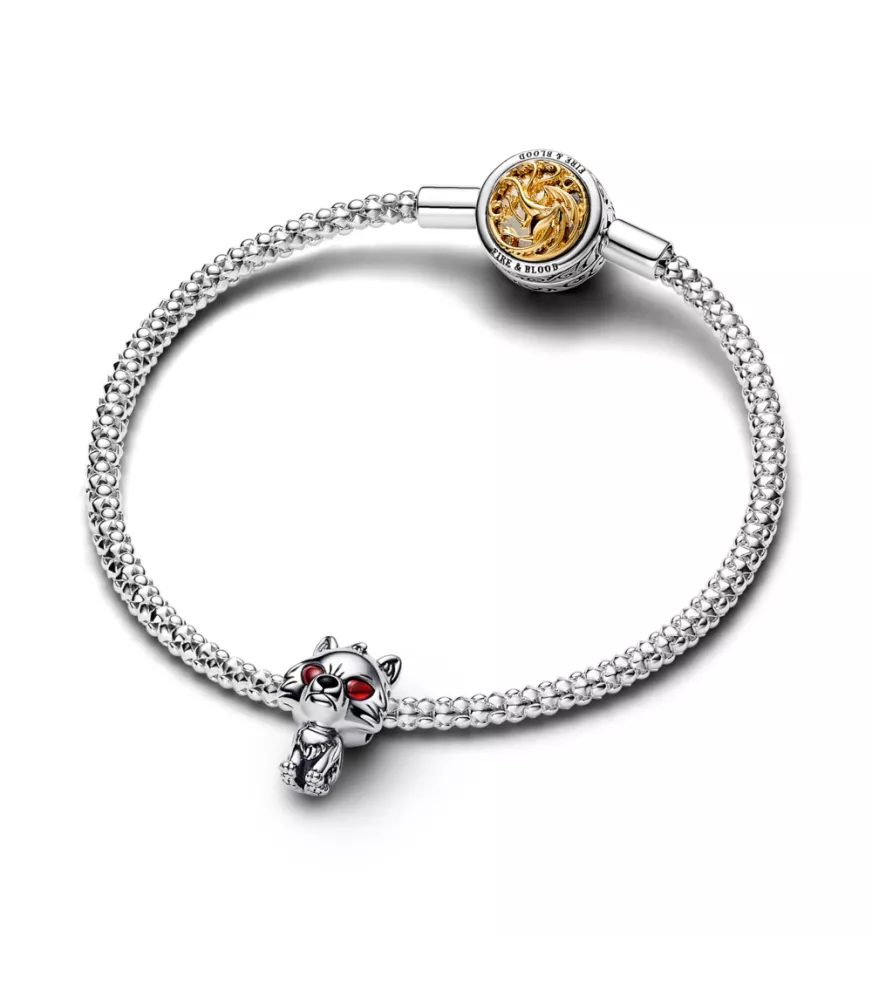 Charm en plata de ley Lobo Huargo Fantasma de Juego de Tronos 